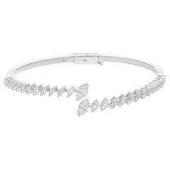 Bracelet manchette en or blanc 18K avec diamants Cadeau de fiançailles pour elle