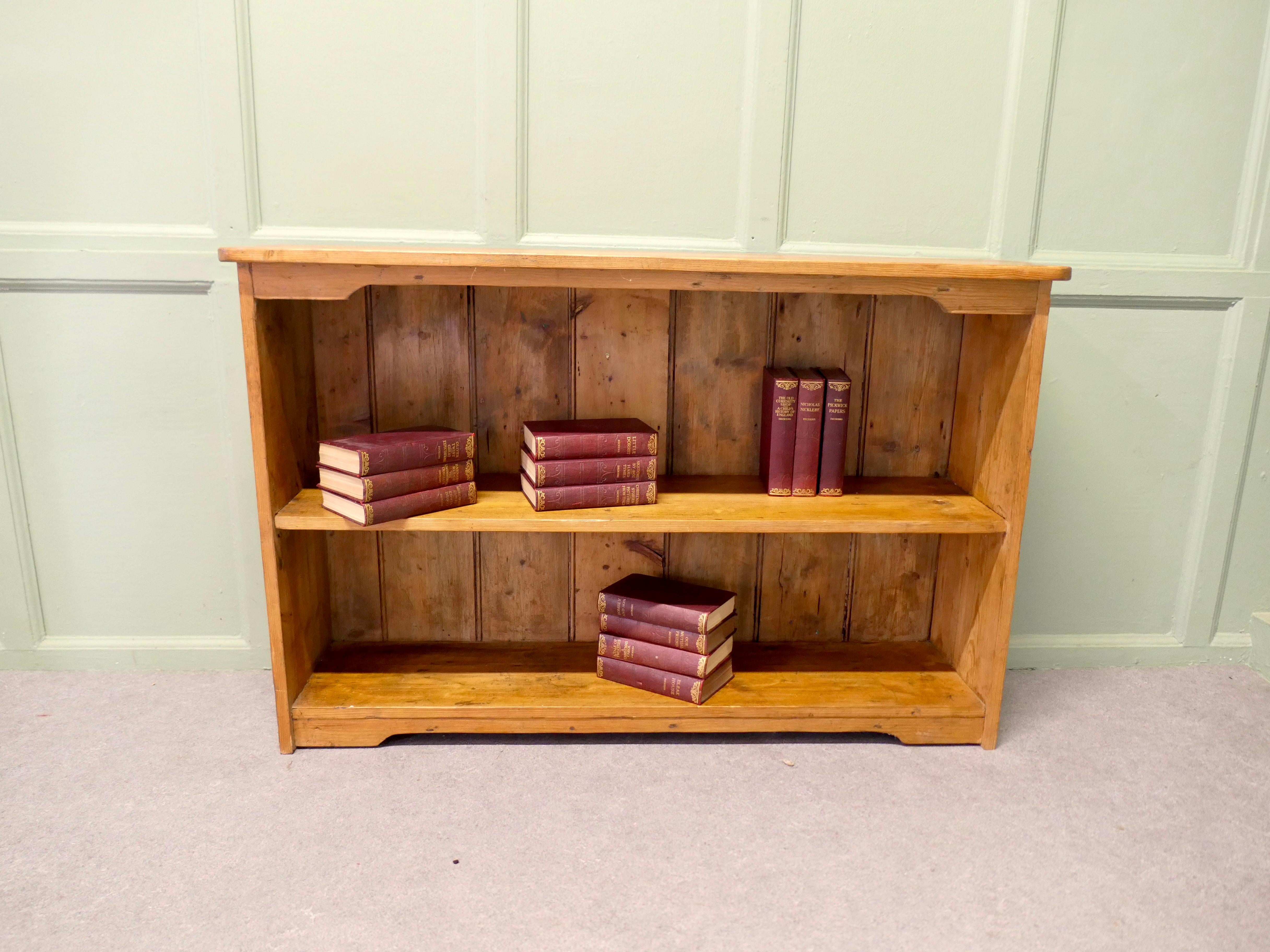 Victorian Open Front Pine Shelves, Pine Book Case For Sale