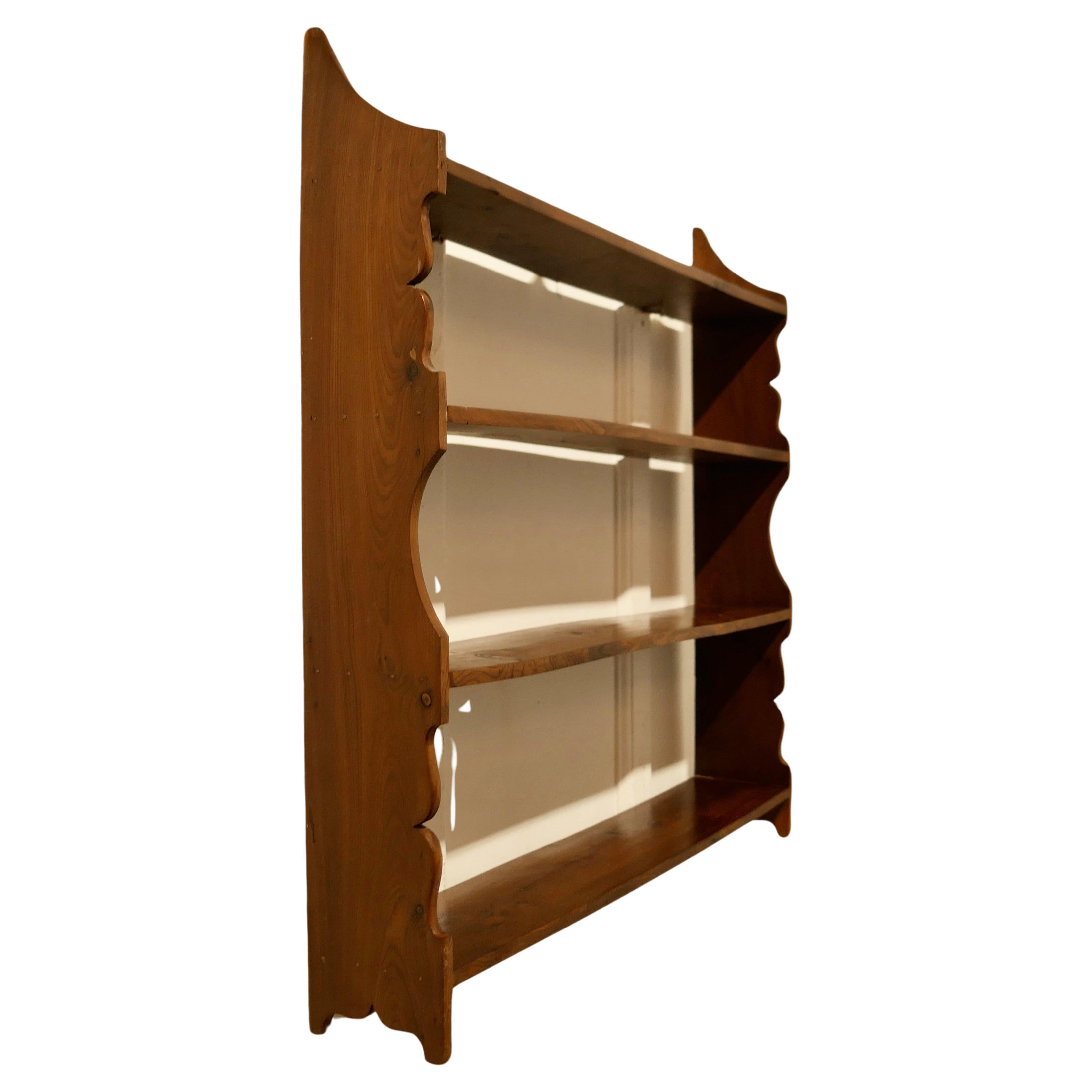 Open Front Wall Hanging Yew Bookshelf For Sale