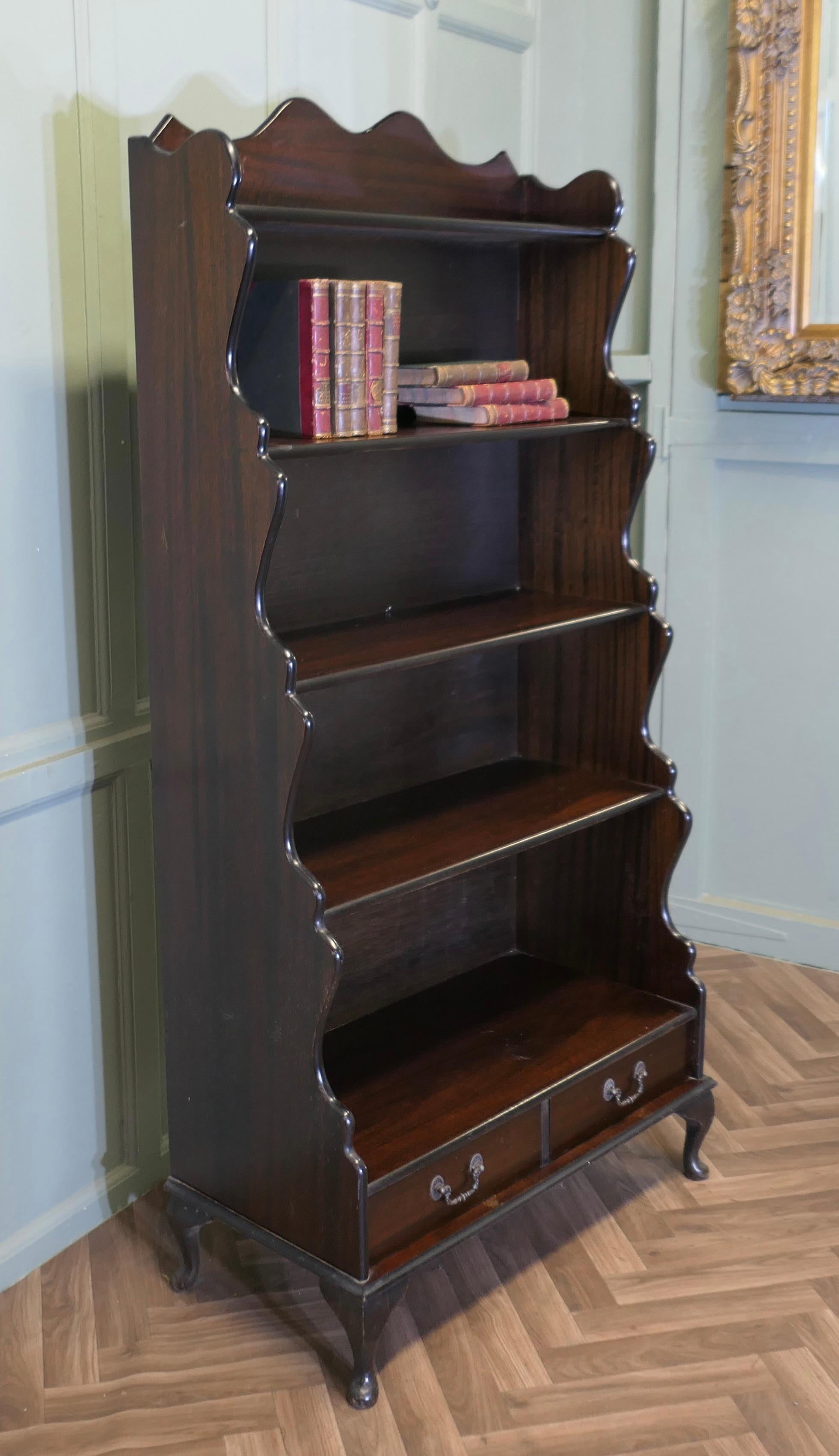 Open Front Waterfall Bookcase with Drawers  This is an excellently designed and For Sale 1