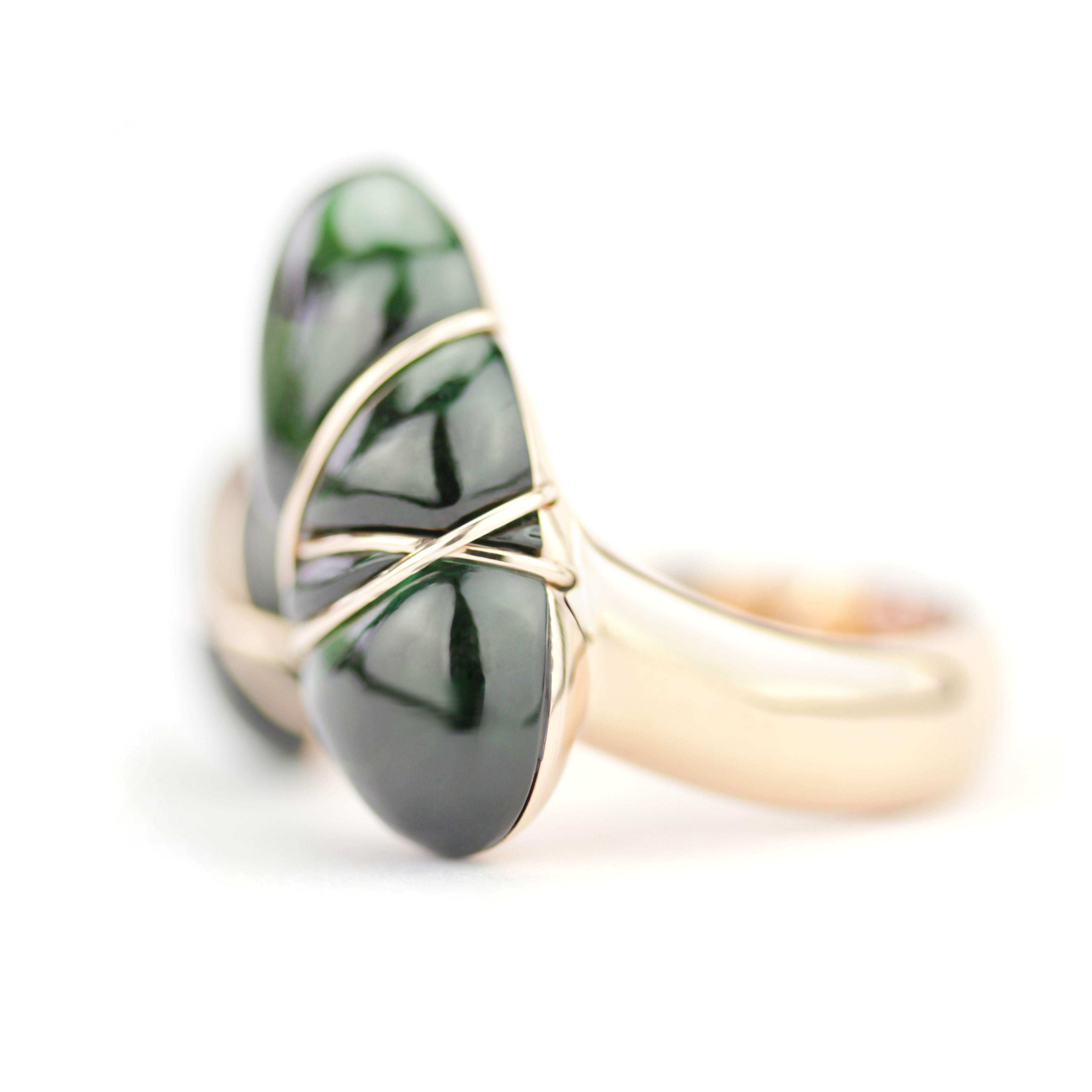 anello aperto in tormalina geen gelly 
