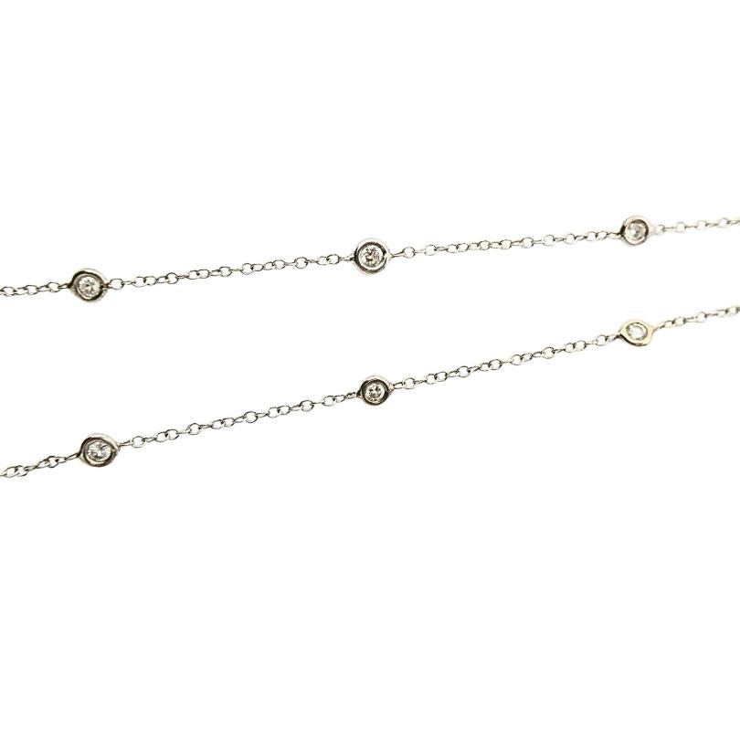 Collana di diamanti a cuore aperto con catena di platino in vendita 1