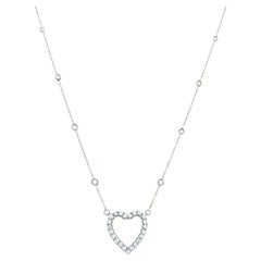 Open Heart Diamond Necklace Platinum Chain