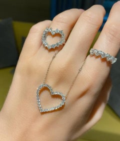 Open Heart Diamond Ring