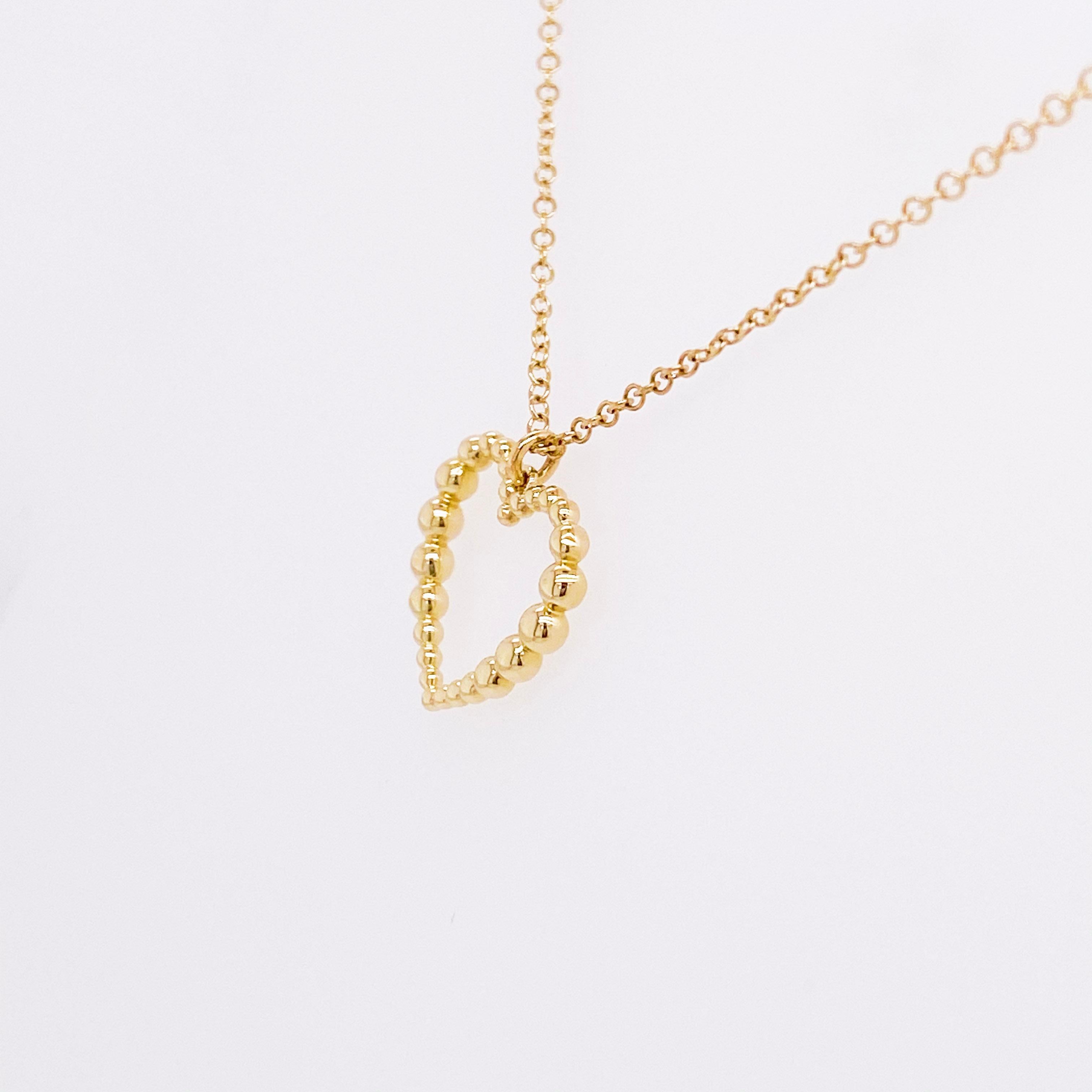 Moderne Collier à cœur ouvert, pendentif en or jaune 14 carats, NK6561Y4JJJ en vente