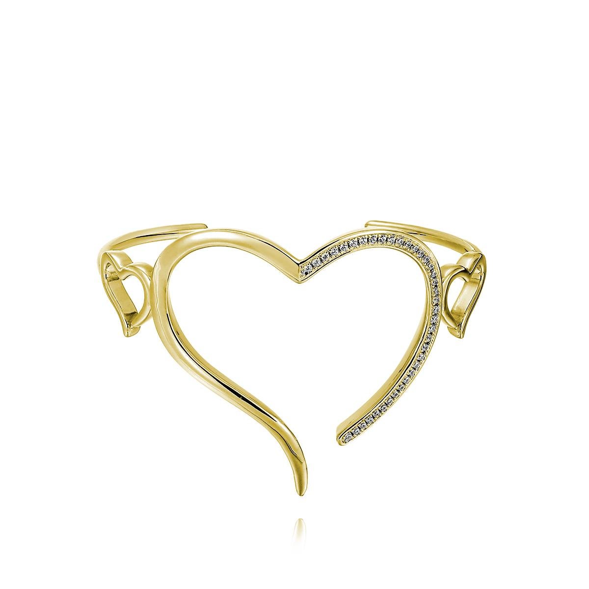 Open Heart Wire Cuff In New Condition For Sale In New York, NY