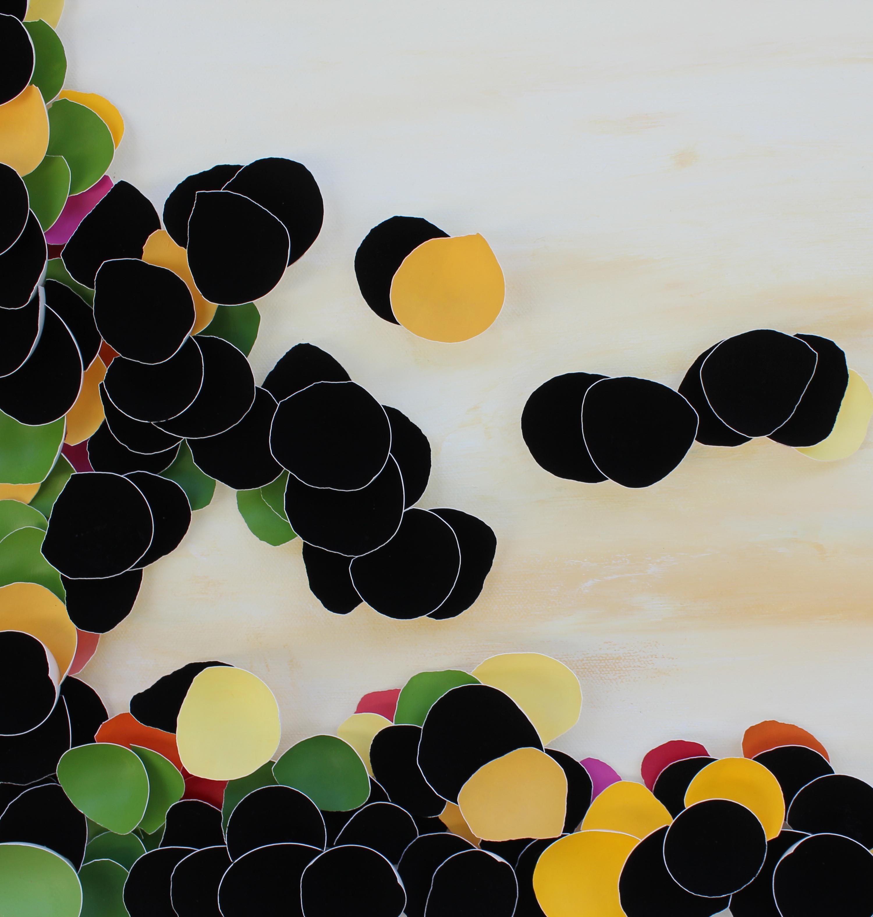 Américain Open Horizon de Larisa Safaryan  Peinture acrylique et coquilles d'œufs sur toile en vente