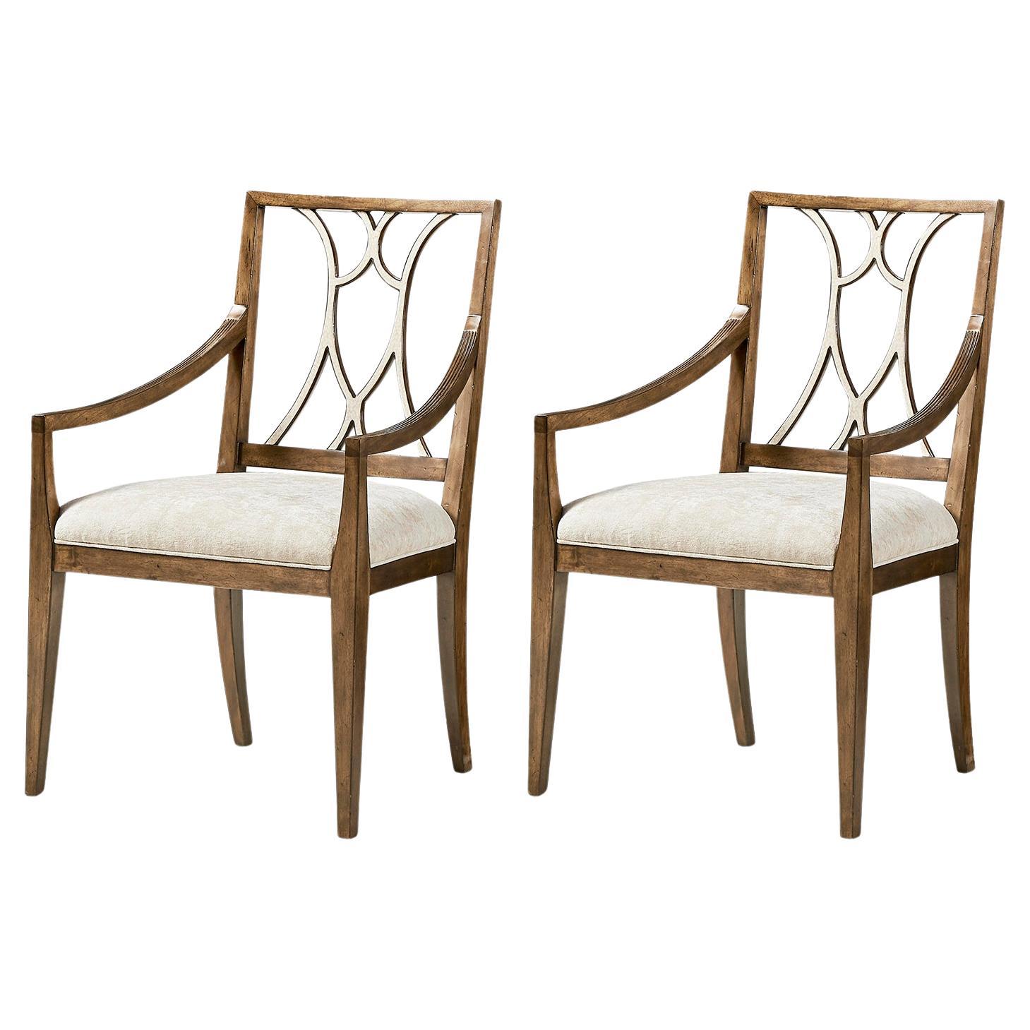 Open Lattice Dining Armchairs For Sale
