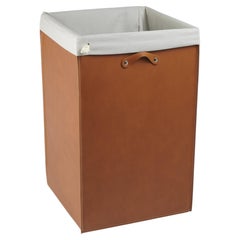 Open laundry basket in regenerated leather AQUALIS Deluxe