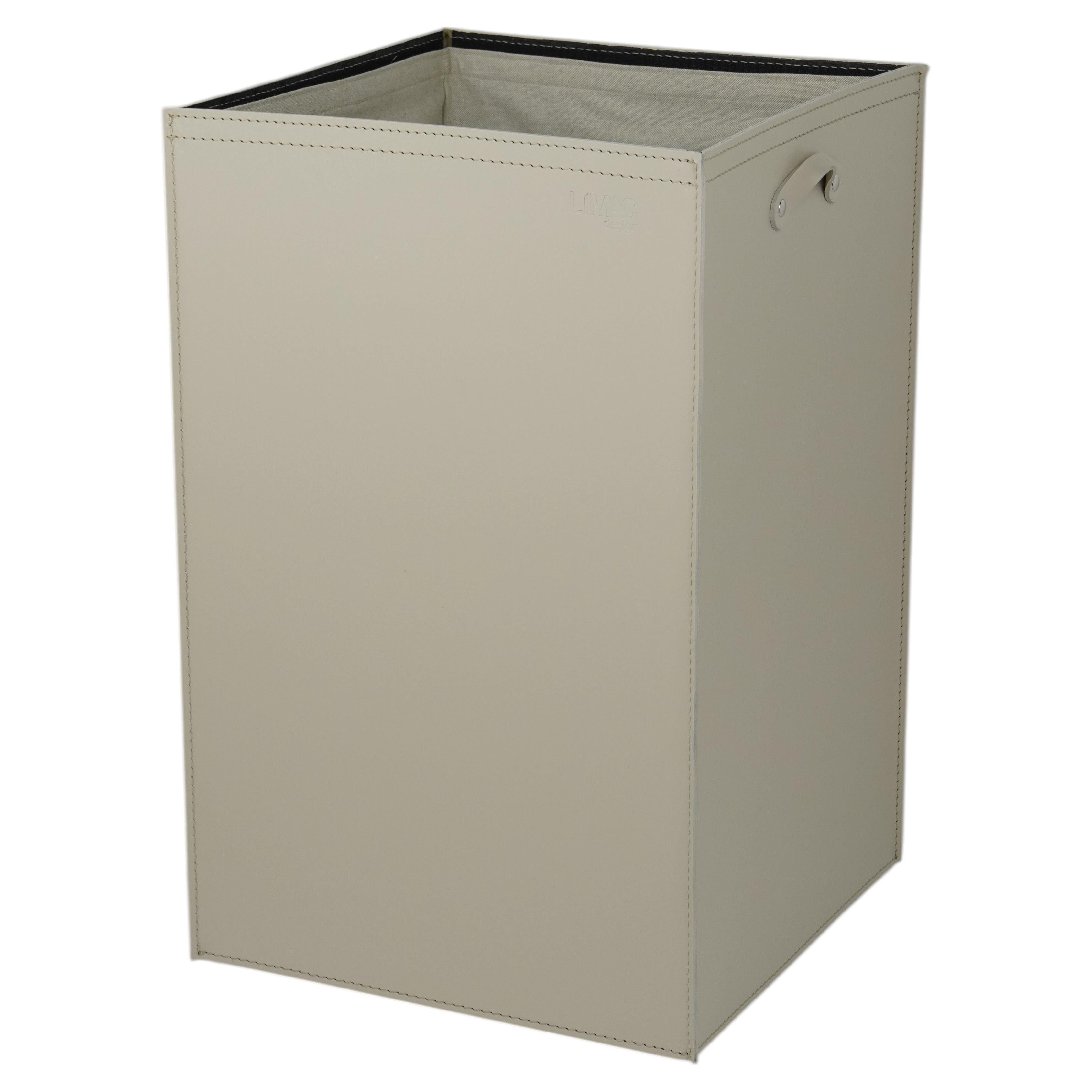 Open laundry basket in regenerated leather AQUALIS Standard