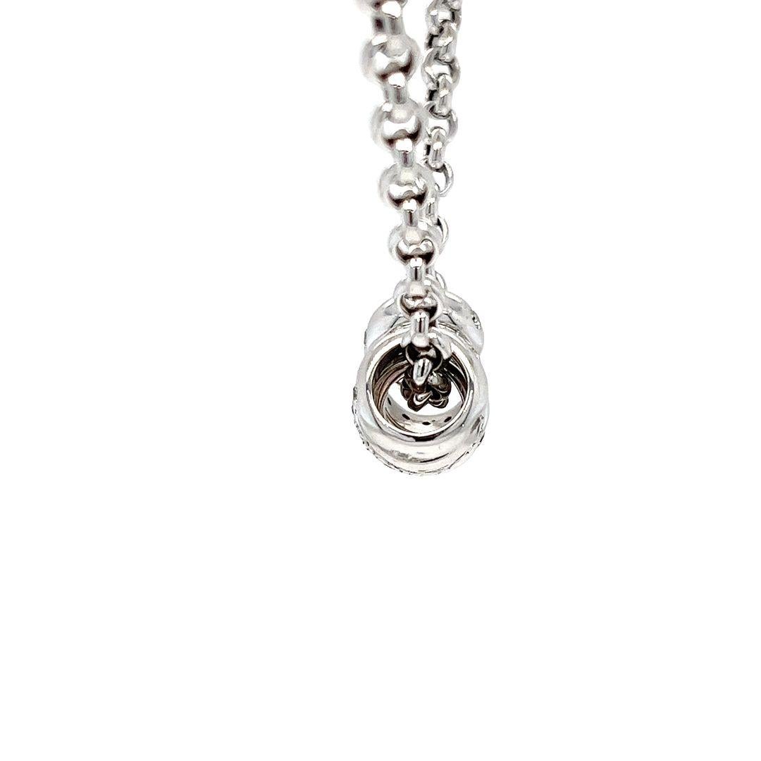Women's Open Link Chain with Sliding Diamond Rondelle Pendants For Sale
