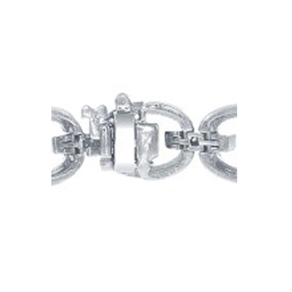Contemporary Open Link Diamond Bracelet with 2.55ct of Round Brilliant Diamonds, 14kt White For Sale
