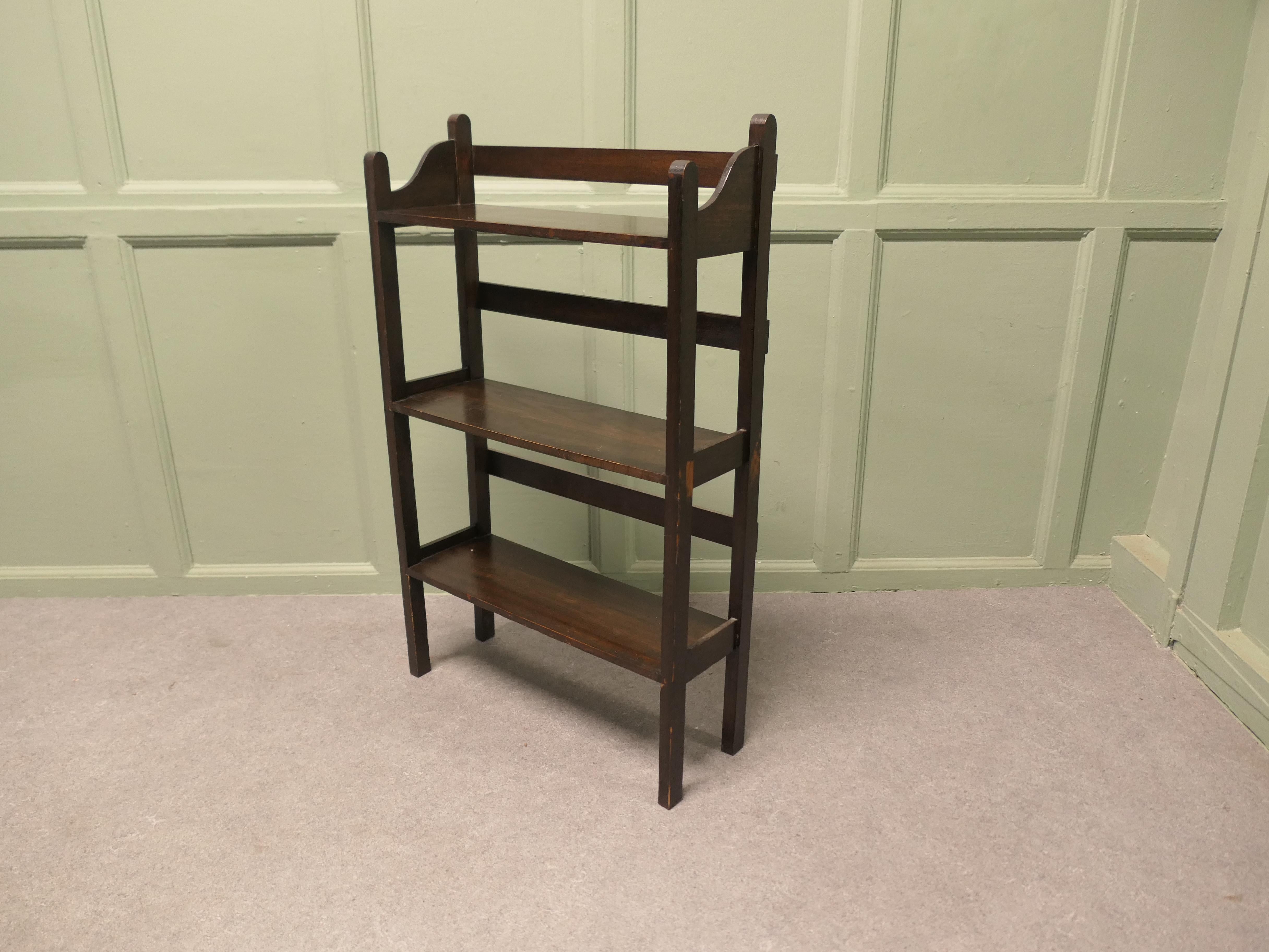 Art Deco Open Oak Bookcase This bookcase has 3 open shelves For Sale