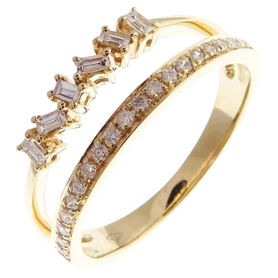 For Sale:  Open Ring Double Band Diamond 3-PC Ring Set
