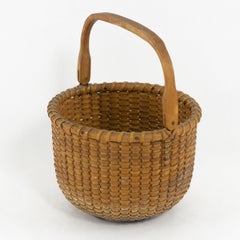 Open Round Nantucket Signed Lightship Basket, circa 1950