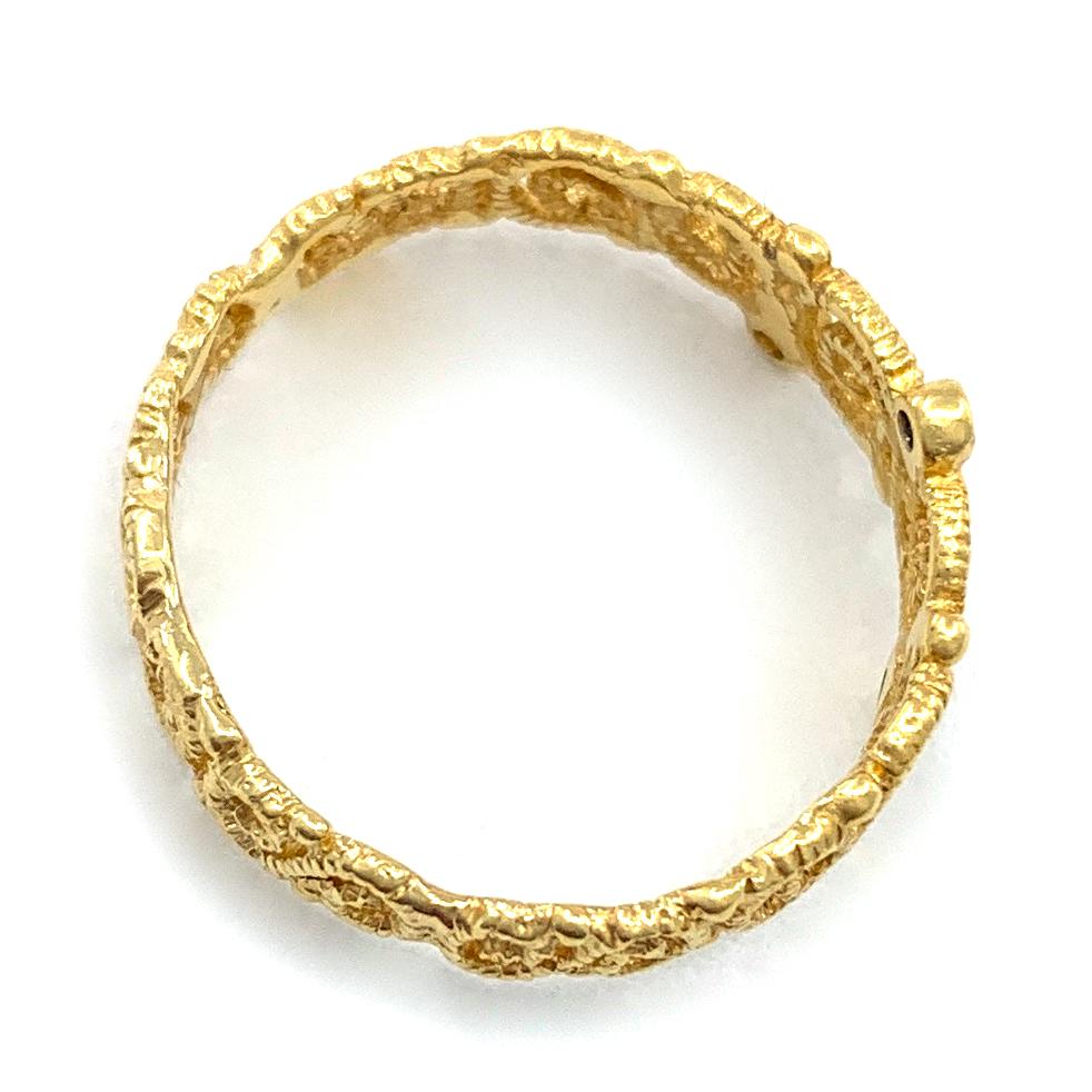 Open Scrollwork Band in 18 Karat Yellow Gold with Diamond Accents 5