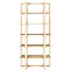 Open Shelf Etagere in Bleached Elm