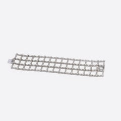 Open Square Link Diamond Bracelet 18 Karat White Gold 16.00 Carat Diamonds