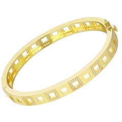 Open Square Pavé Bangle