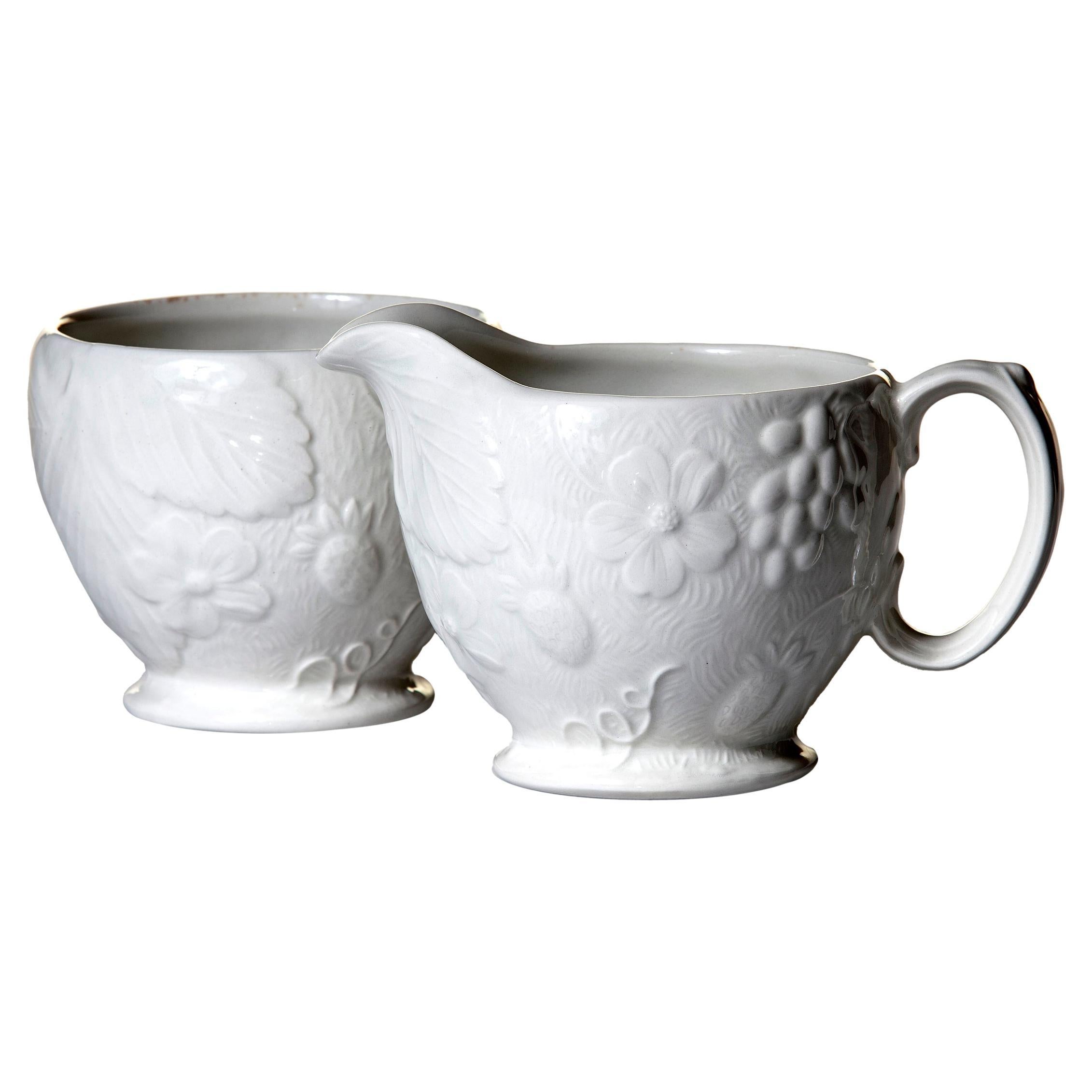 Open Sugar Bowl & Creamer Set For Sale