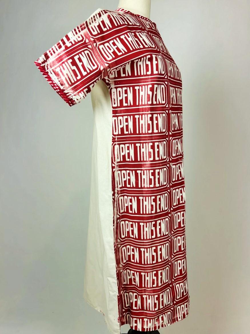 Open This End Cotton Screen Print Dress by Andy Warhol (in the style of) C. 1970 For Sale 7