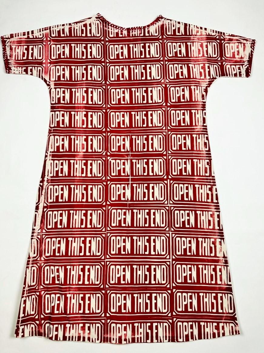 Women's or Men's Open This End Cotton Screen Print Dress by Andy Warhol (in the style of) C. 1970 For Sale
