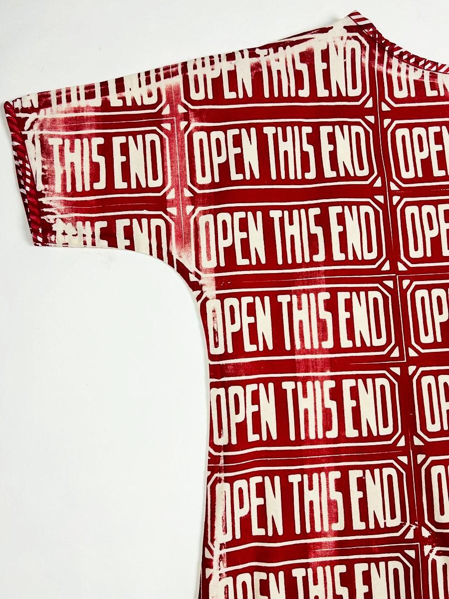 Open This End Cotton Screen Print Dress by Andy Warhol (in the style of) C. 1970 For Sale 1