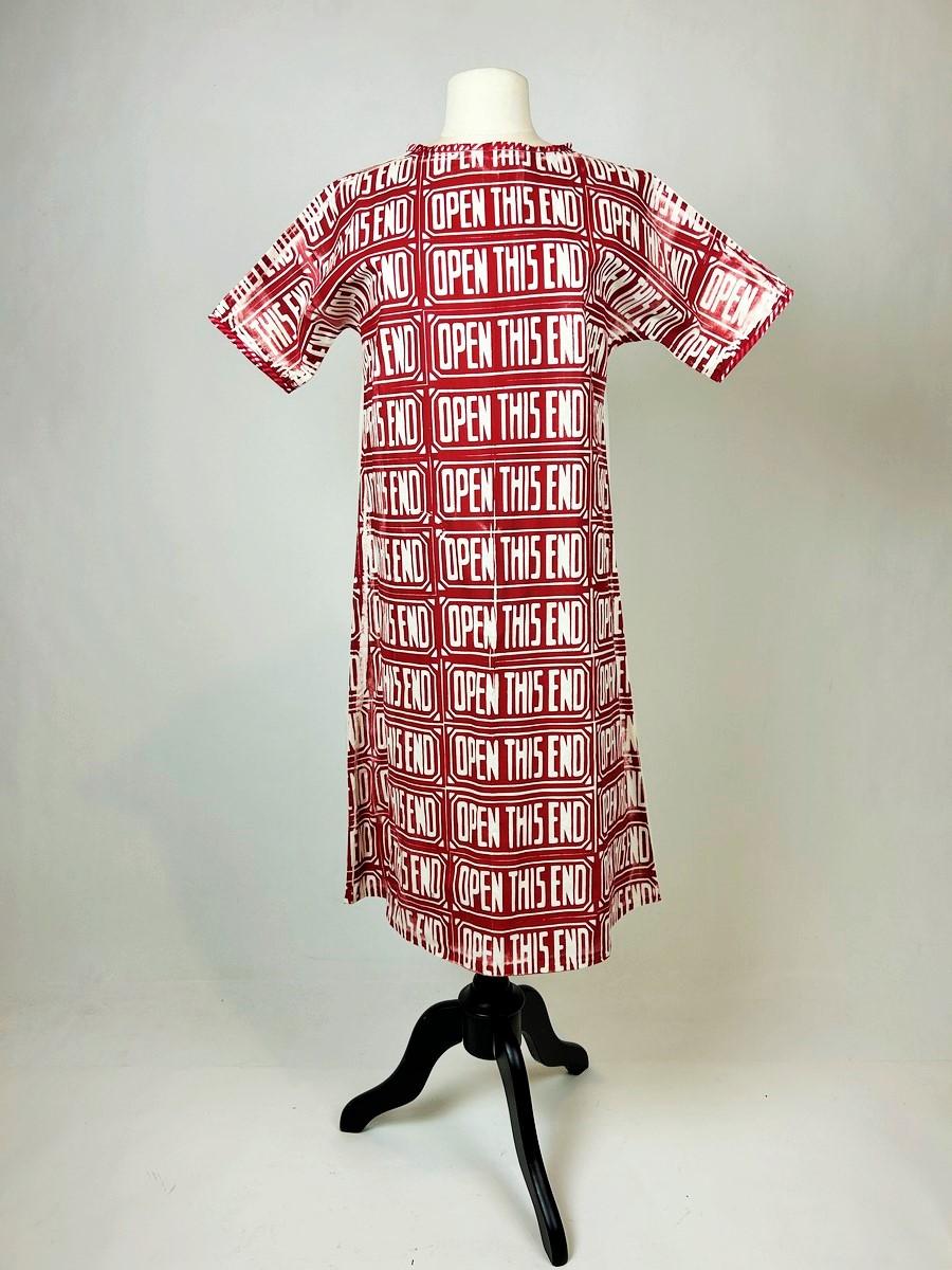 Open This End Cotton Screen Print Dress by Andy Warhol (in the style of) C. 1970 For Sale 3