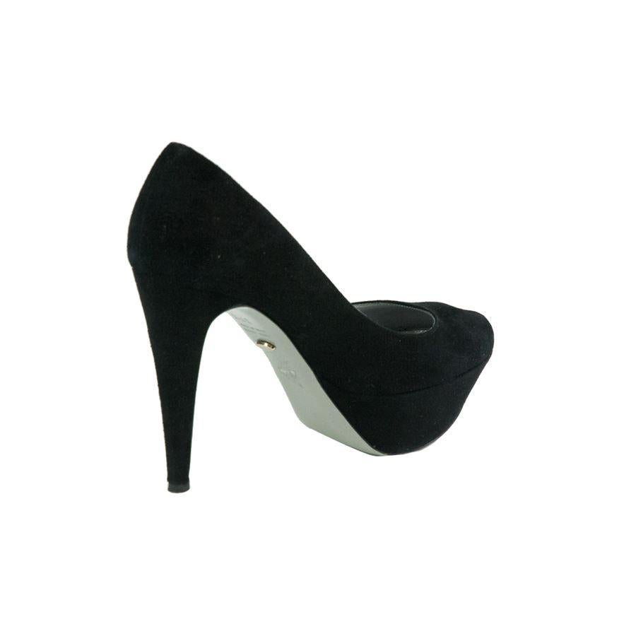 Buckskin Black color Heel height 12 cm (4.72 inches) Plateau 3 cm (1.18 inches)
