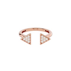 Open Triangle Diamond Ring in 18 Karat Gold