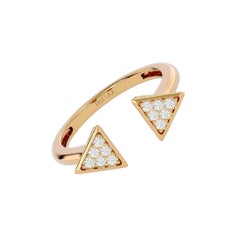 Open Triangle Diamond Ring in 18 Karat Gold