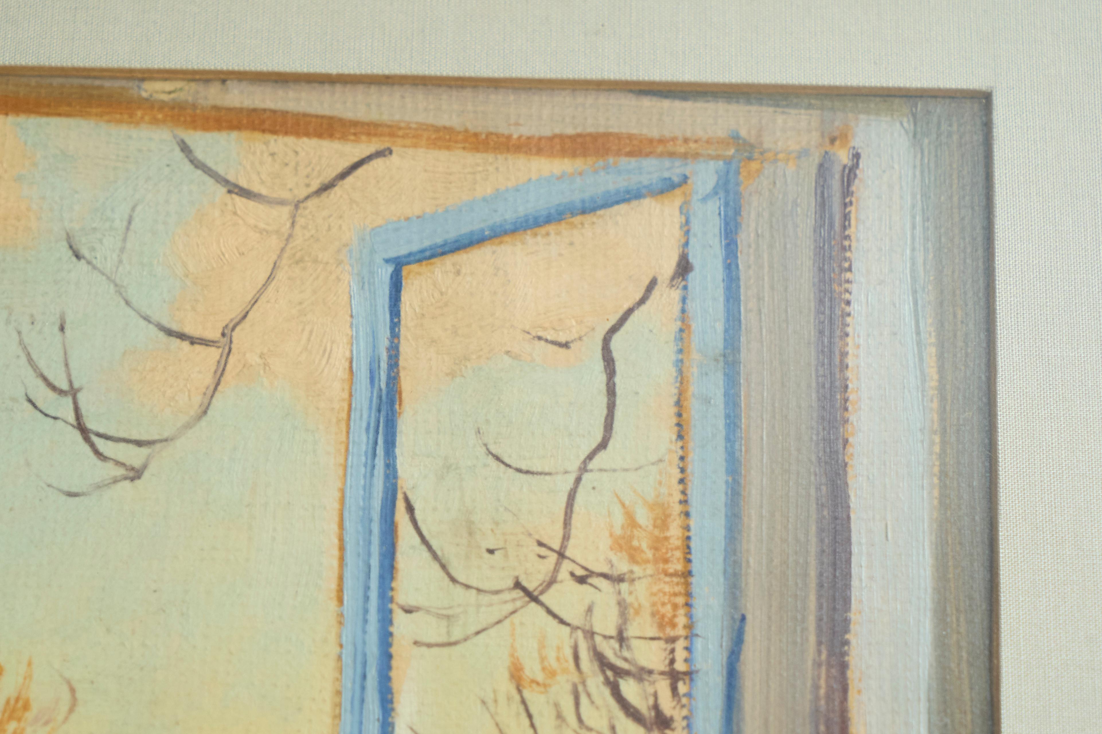 'Open Window with Flowers' Painting Belgium Early 20th Century For Sale 1