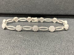 Open-Work 2.39 Carat Diamond Bracelet in 14K White Gold Art Deco Bracelet