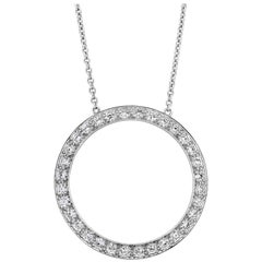 Open-Work Diamond Circle Pendant Necklace Open-Work Diamond Circle Pendant Necklace