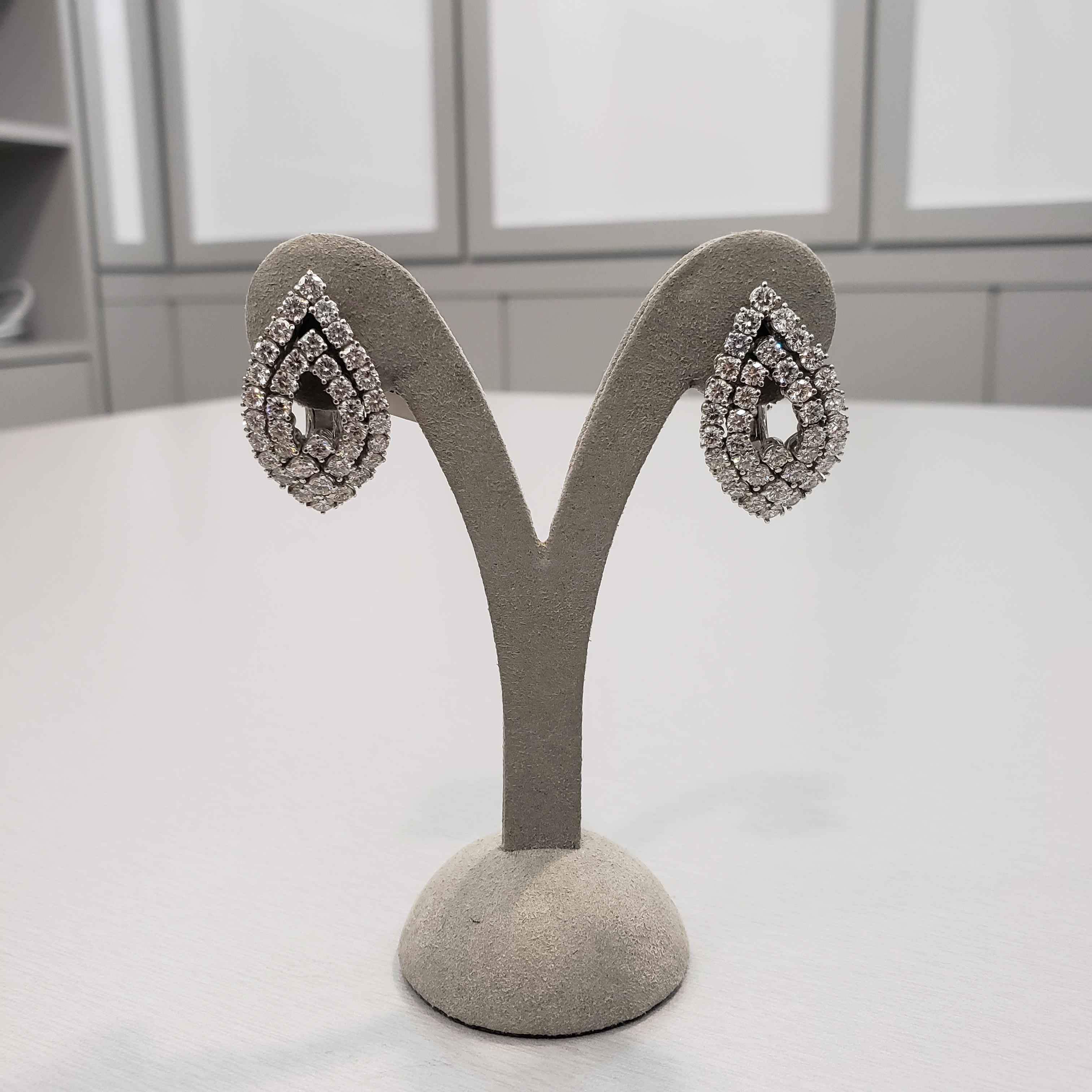 Roman Malakov Mode-Ohrringe mit 6,52 Karat rundem Diamanten im Brillantschliff im Angebot 1