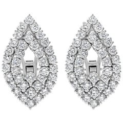 Roman Malakov 6.52 Carat Total Round Brilliant Cut Diamond Fashion Earrings