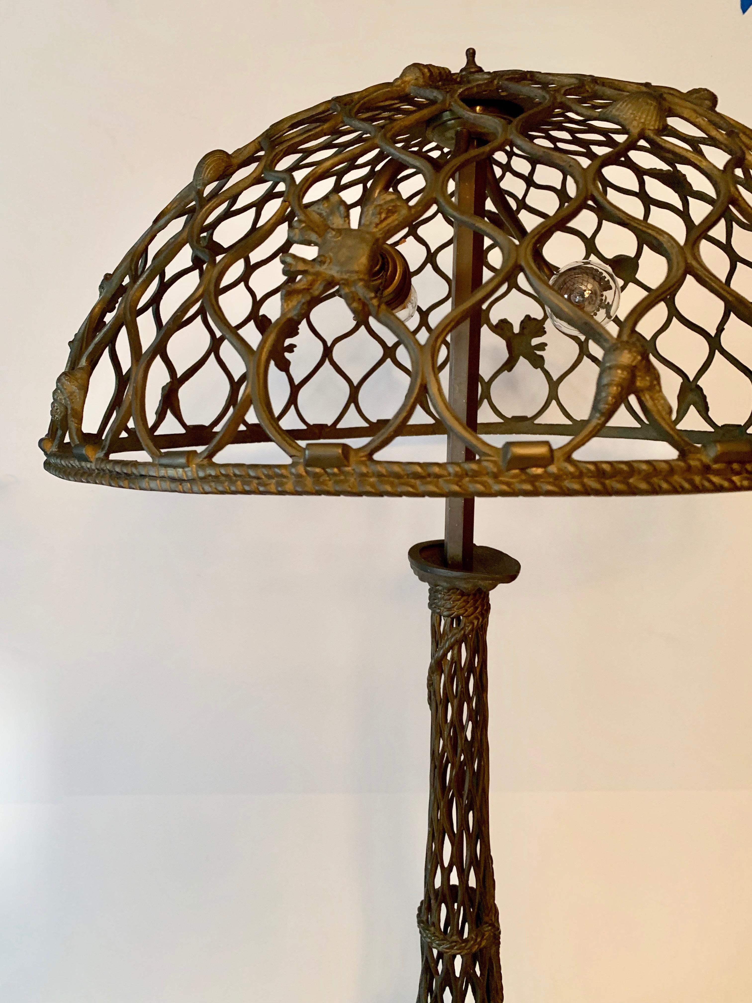 Open Work Lamp with Shell Motif For Sale 4
