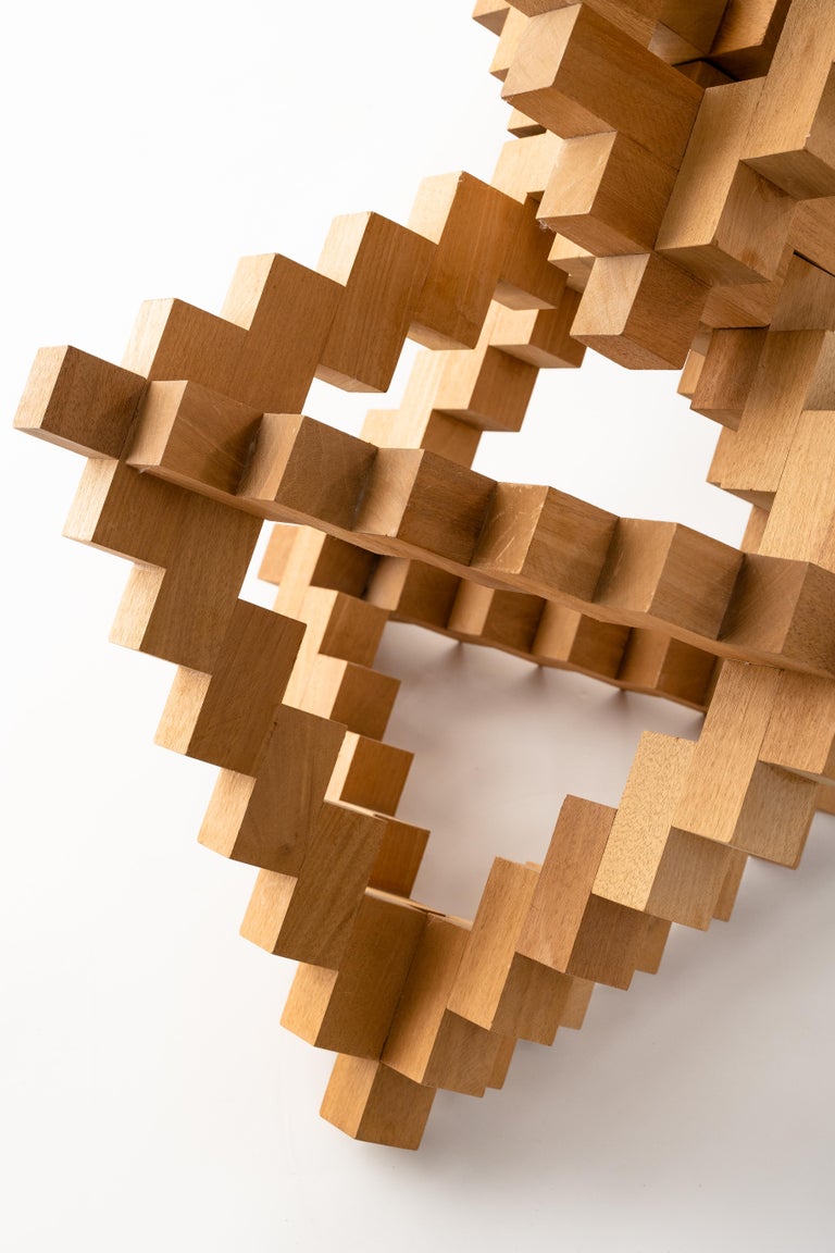 Open Work Wood Block Build For Sale at 1stDibs