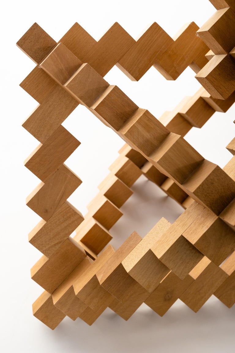 Open Work Wood Block Build For Sale at 1stDibs
