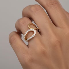 Open Wrap Diamond 14K (or 18k upon request) Yellow Gold Sapphire Ring