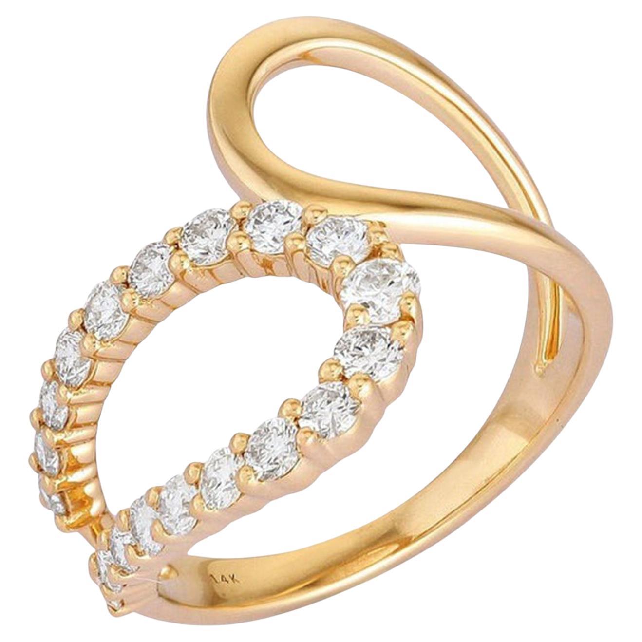 For Sale:  Open Wrap Diamond 14K (or 18k upon request) Yellow Gold Sapphire Ring