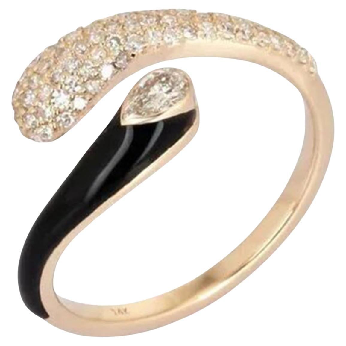 For Sale:  Open Wrap Ring 14K (or 18k upon request) Yellow Gold Pave Diamond Ring
