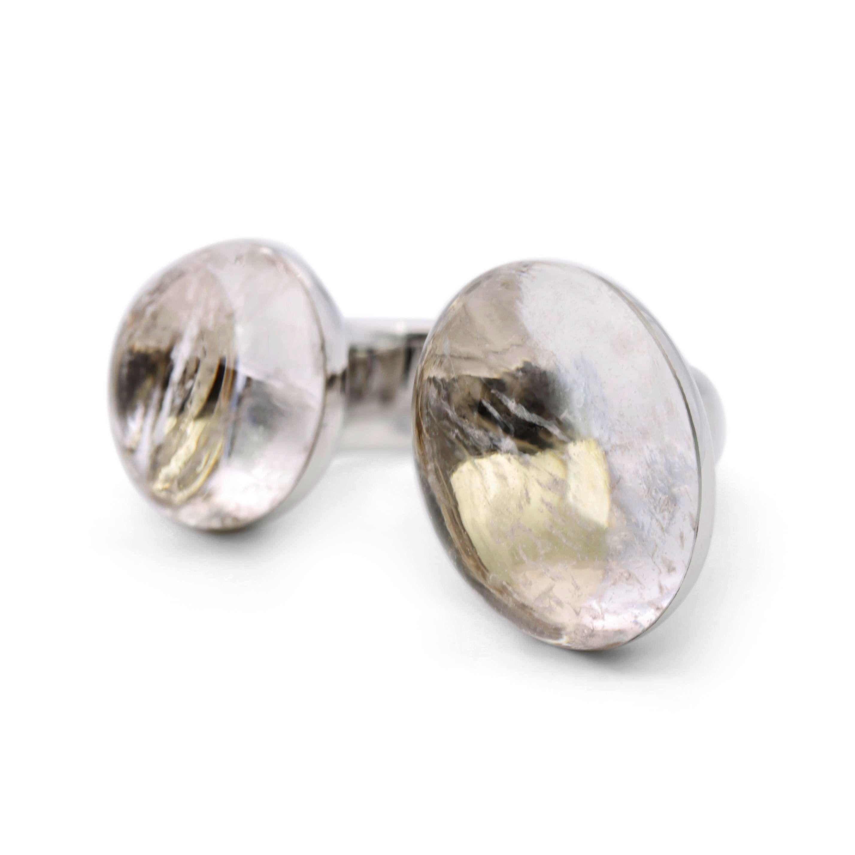 Offener 30 Karat Morganit-Cabochon-Ring mit Cabochon im Angebot 7