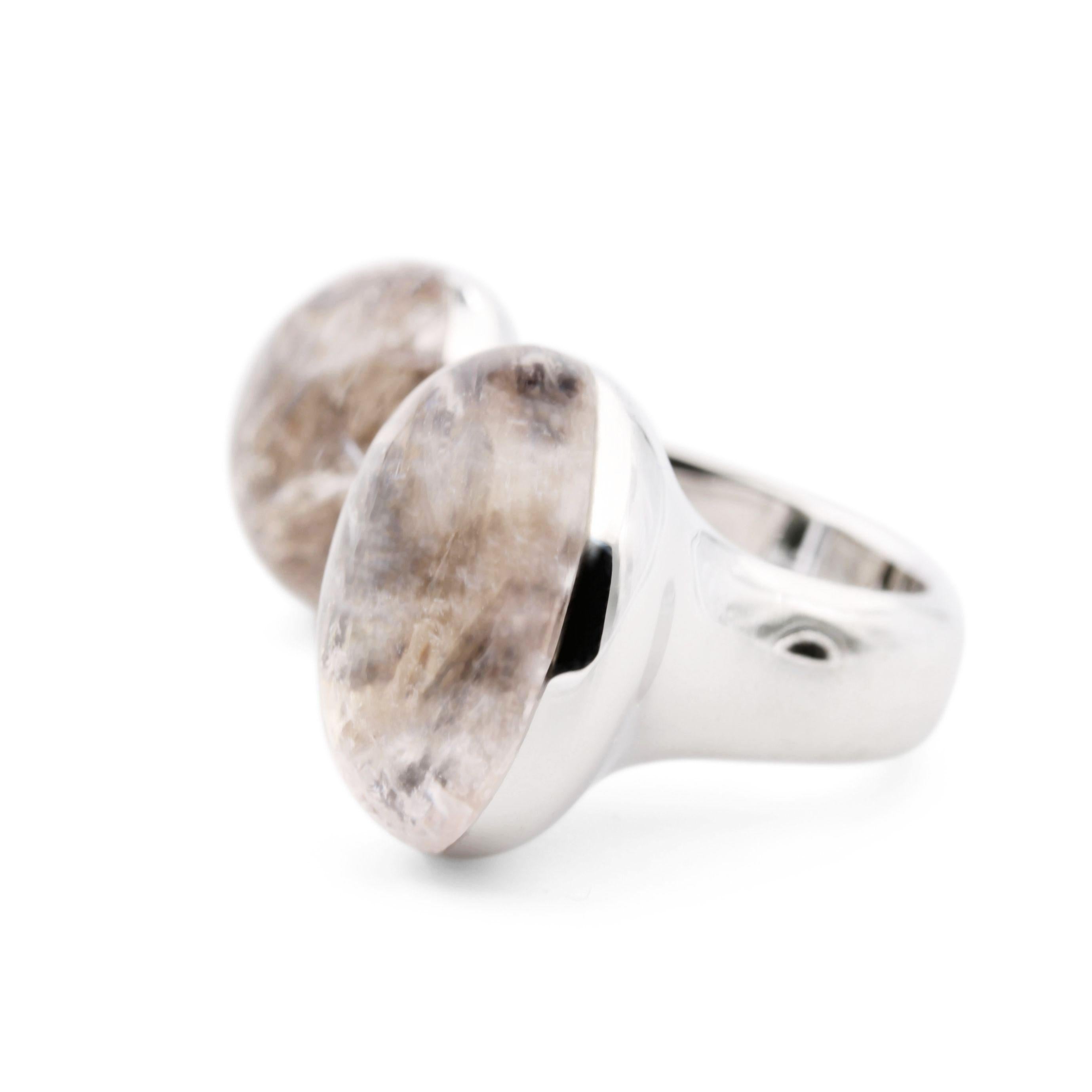 Offener 30 Karat Morganit-Cabochon-Ring mit Cabochon im Angebot 8