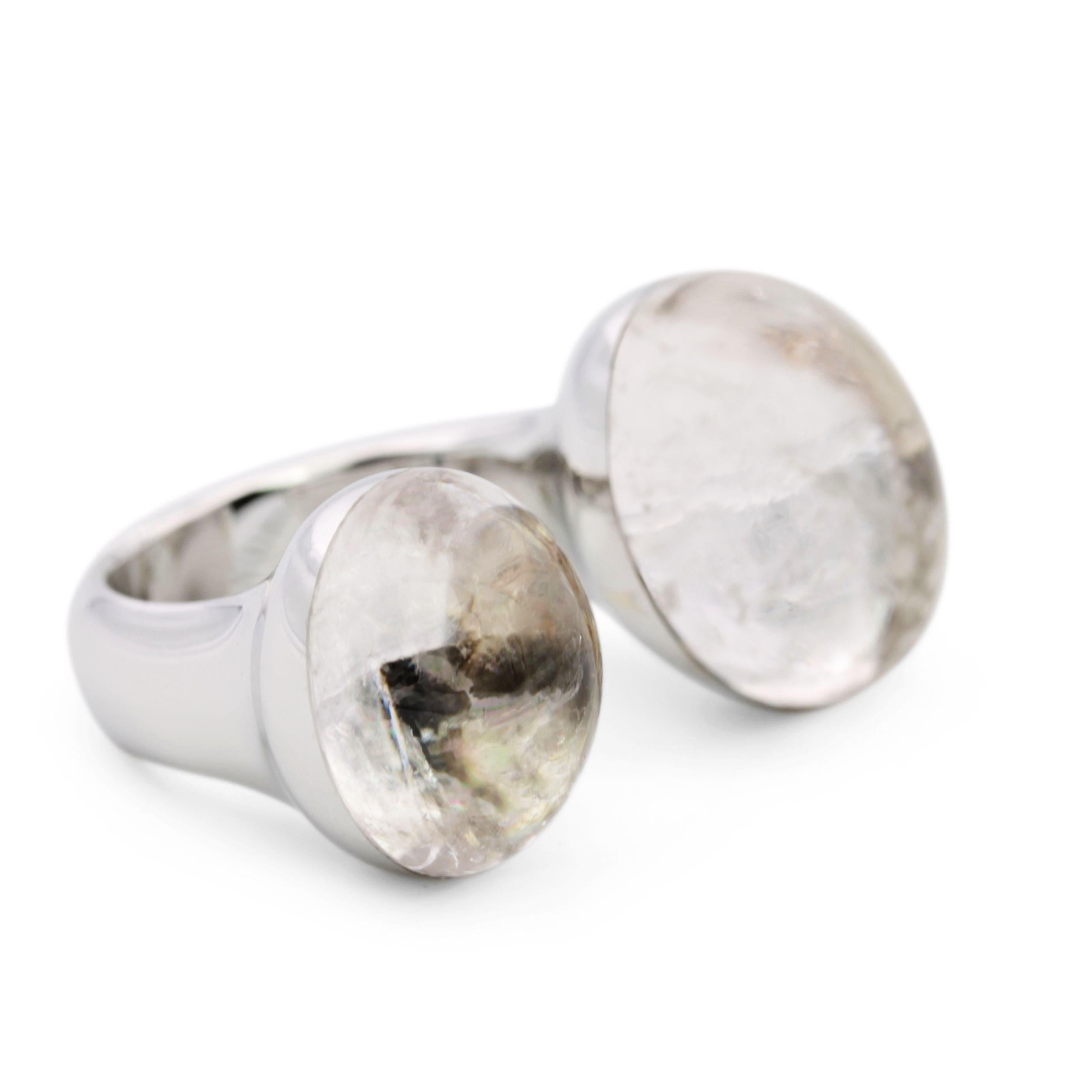 Offener 30 Karat Morganit-Cabochon-Ring mit Cabochon im Angebot 9