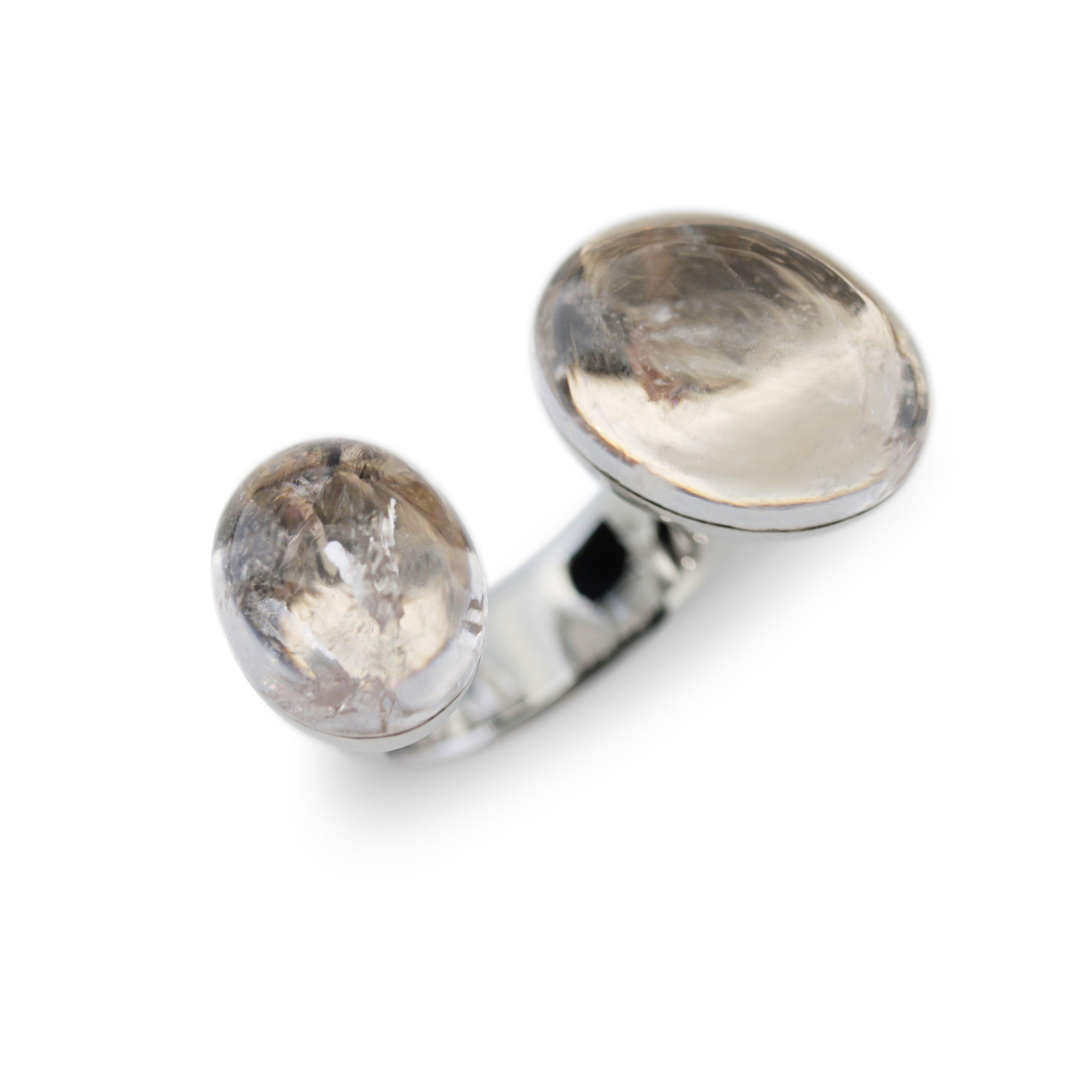 Offener 30 Karat Morganit-Cabochon-Ring mit Cabochon im Angebot 10
