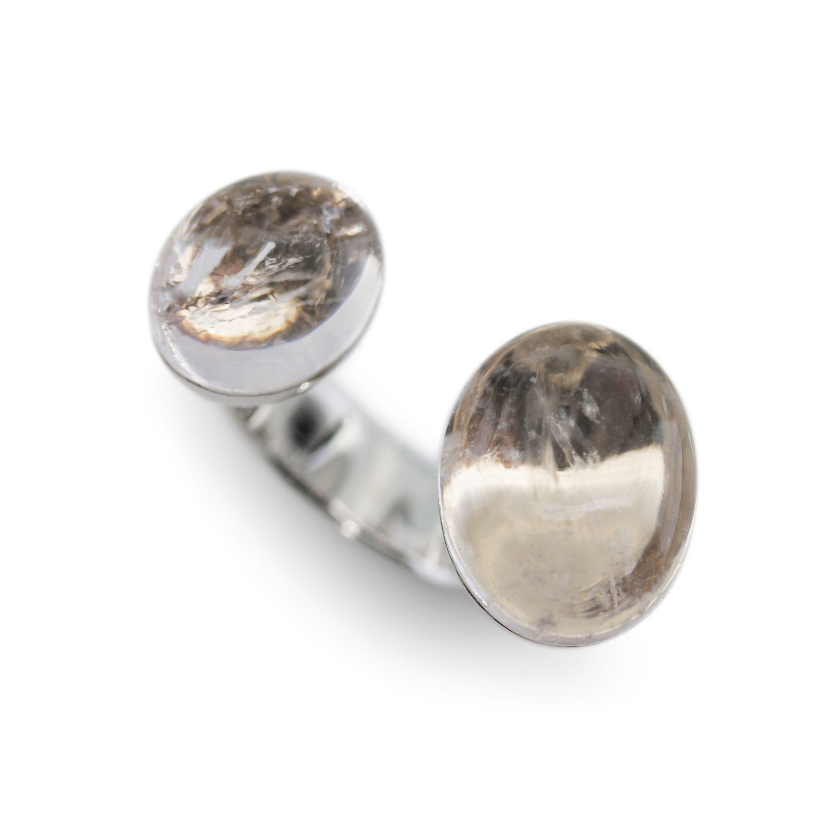 Offener 30 Karat Morganit-Cabochon-Ring mit Cabochon im Angebot 11