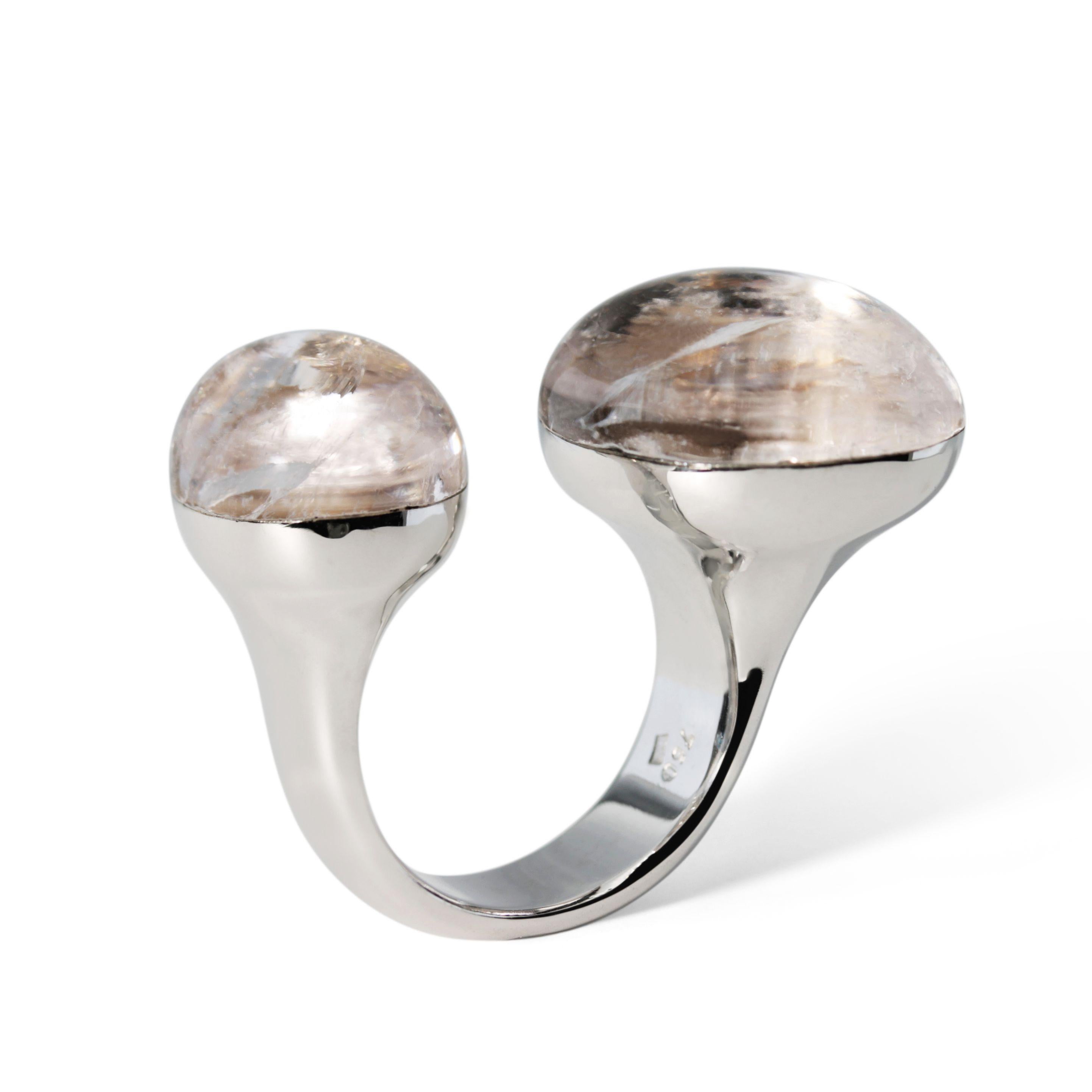 Offener 30 Karat Morganit-Cabochon-Ring mit Cabochon im Angebot 4