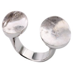 Bague ouverte avec cabochon de morganite 30 carats
