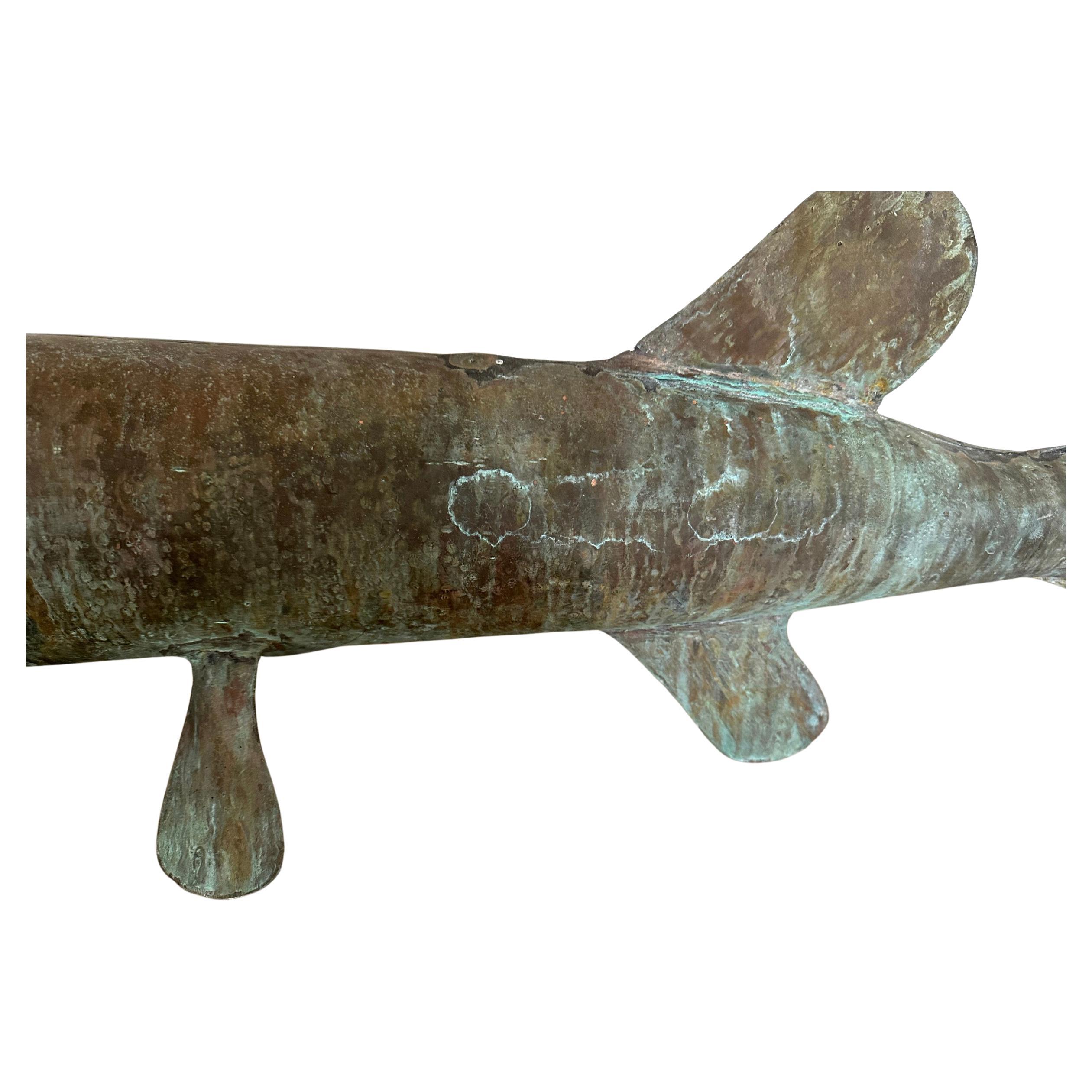 Hand-Crafted Opened Mouth Barracuda Weather Vane For Sale